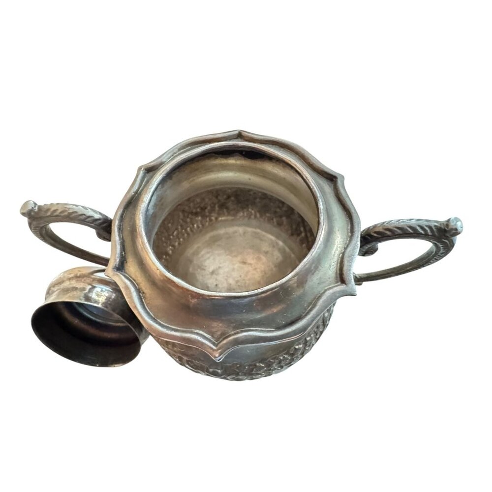 Vintage Silver Plated Creamer & Sugar Bowl Set With Ornate Handles And Feet - Picture 8 of 13